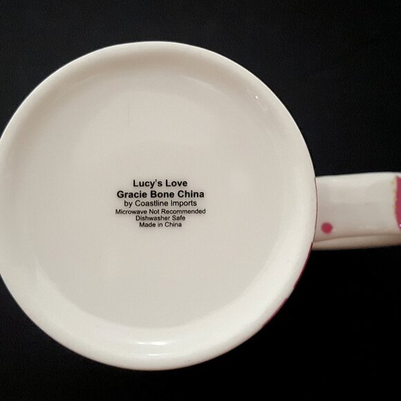 NEW RARE Coastline Imports Pink Hearts Mug 10 OZ Bone China Valentine's - Picture 7 of 7